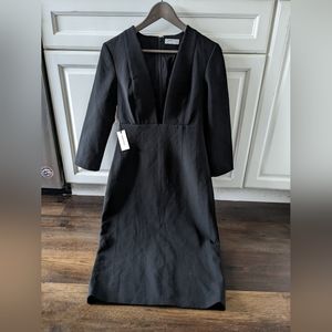 Gorgeous brand new Babaton $175 midi dress open cut front w stretch size 4